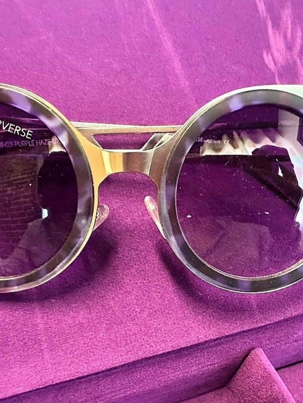 New PERVERSE Round Frame Sunglasses in Black & Silver